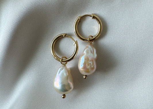 Pearl Drop Hoop