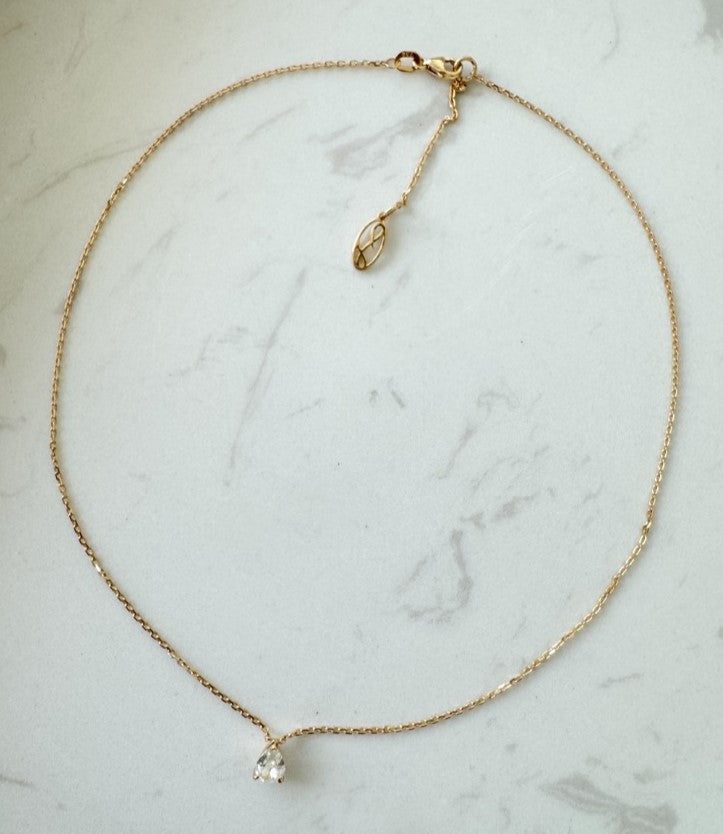 Pear Solitaire Necklace