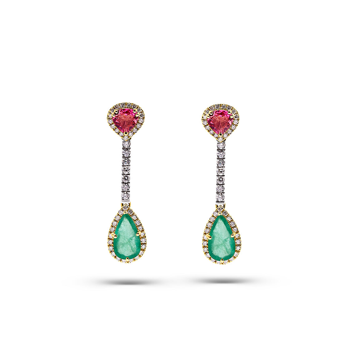 Bita Earrings in Emerald/Tourmaline