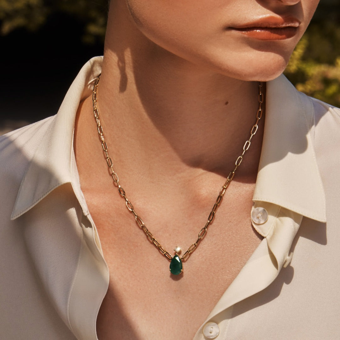 Sparkly Emerald Necklace