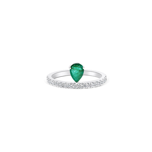 Drop Emerald Ring